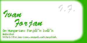 ivan forjan business card